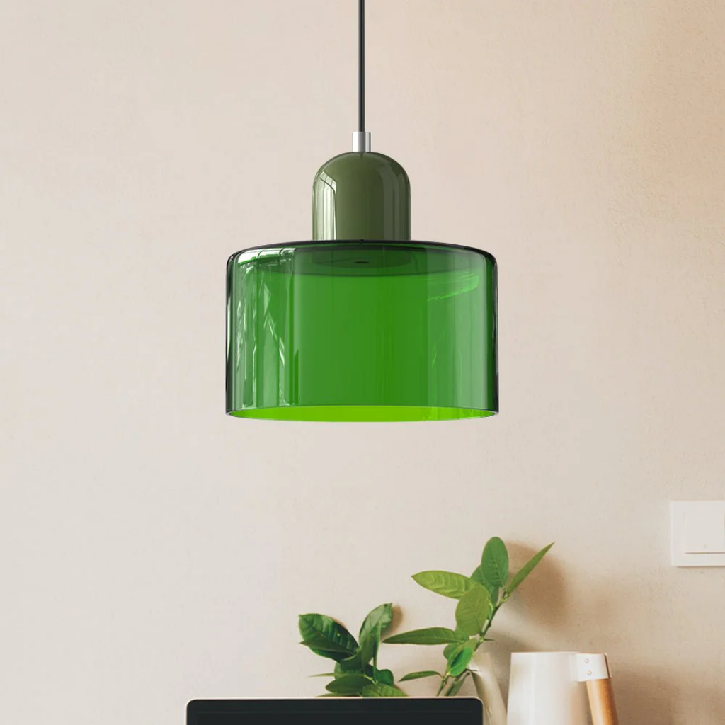 Retro Pendellampe med Glas Skærm og Justerbar Ledning for en Varm Atmosfære