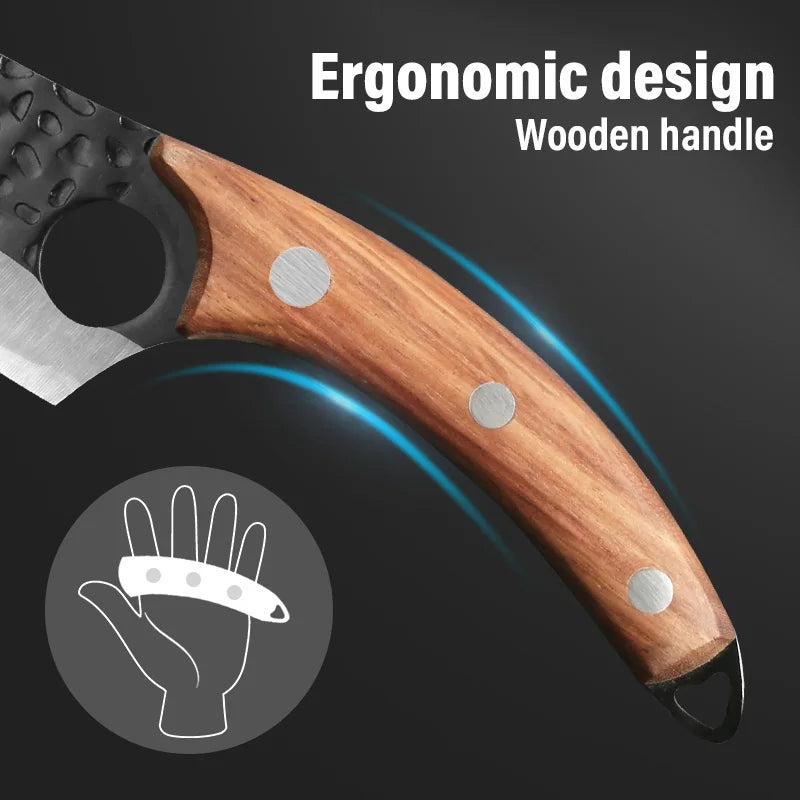 Huusk Kniv Håndlavet Køkkenkniv Med Premium Kontrol Til Hjemmekokke