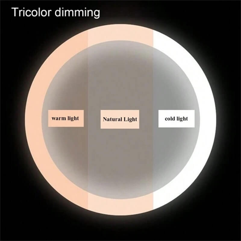 Spejl med Dimmbar LED Lys og 360 Grad Rotation, Touch Kontrol