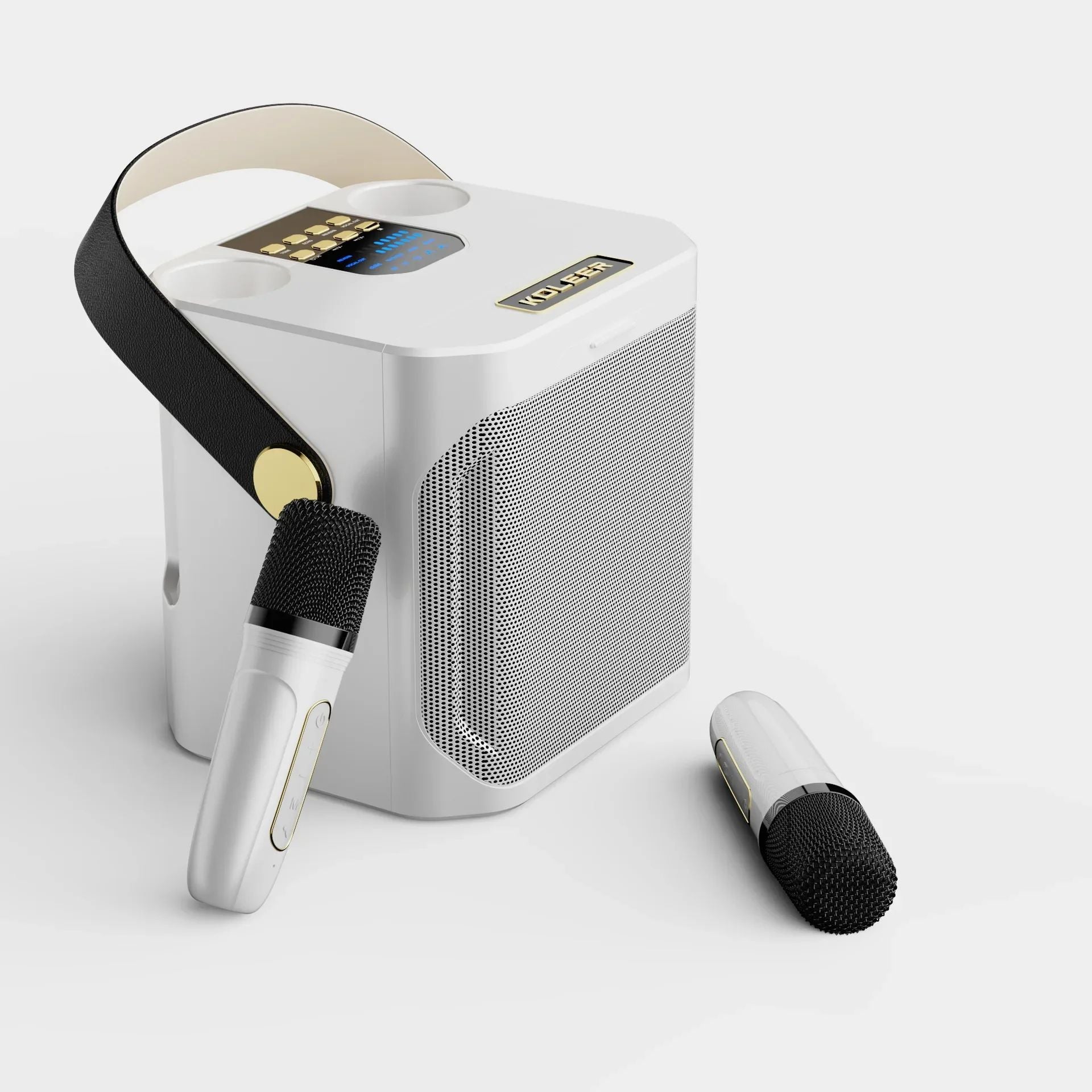 Karaoke Bluetooth-højttaler – 360° Surround Trådløs Subwoofer med Dual Mics