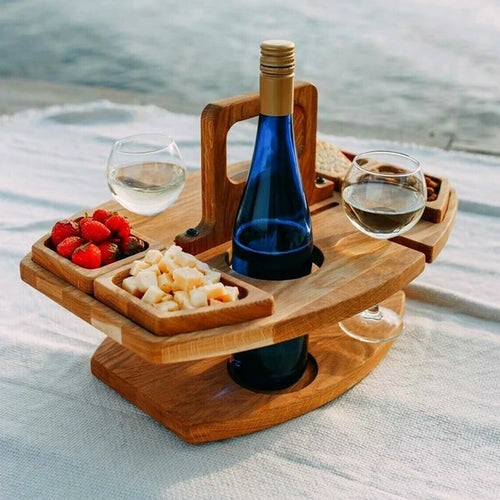 Bærbart Træ-Piknik-Vinbord – WineNest