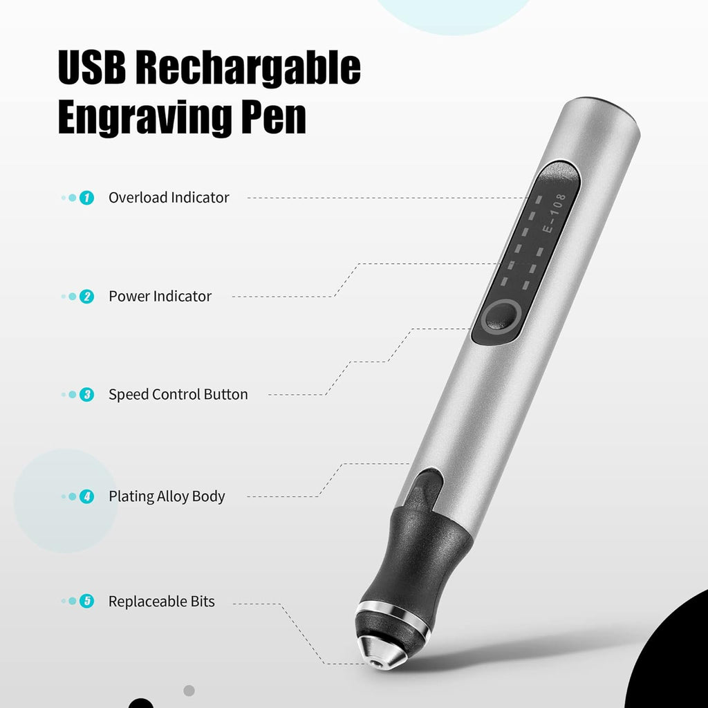 Trådløs Gravering Pen – Perfekt til 50+ Overflader & DIY Projekter