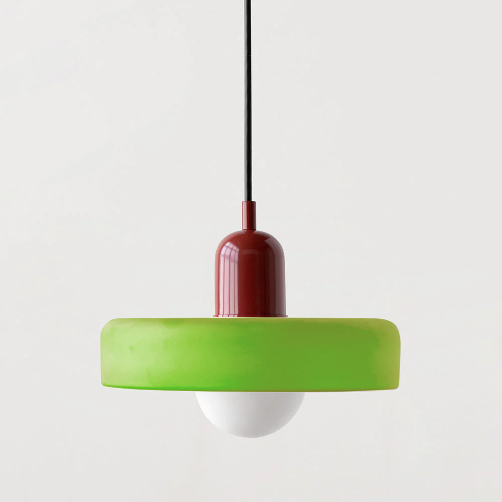 ColorLoop Pendant – Kunstnerisk Bauhaus Hængelampe med Varmt Lys