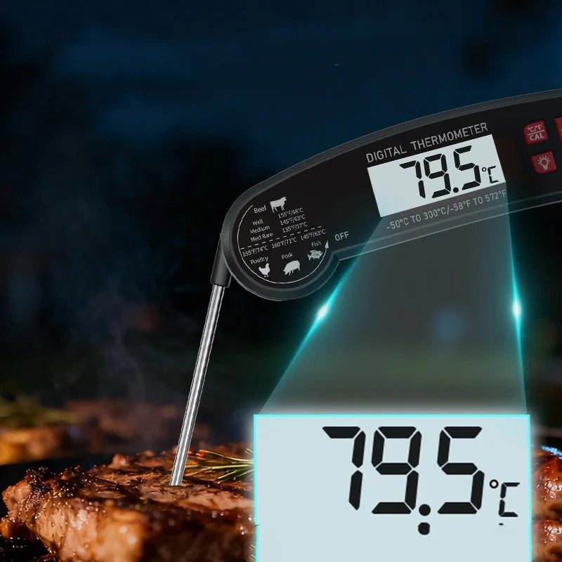 Digital madtermometer med baggrundsbelyst LCD