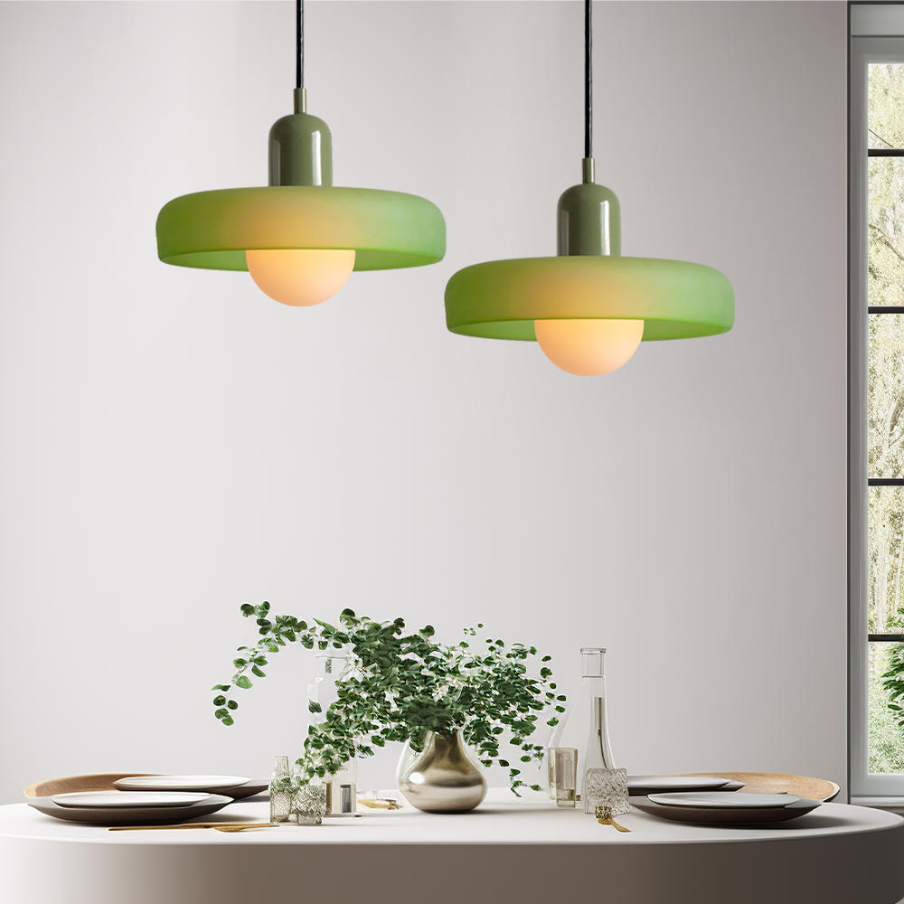 Bauhaus Aurelo Farvet Glas Pendellampe Til Spisestuer