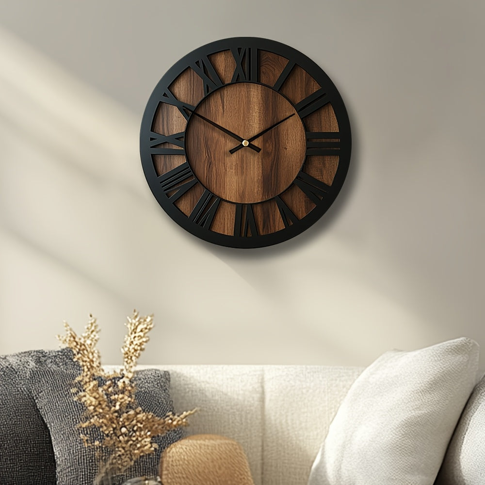 Trævægur med Åben Urskive Design – Stilfuld og Dekorativ