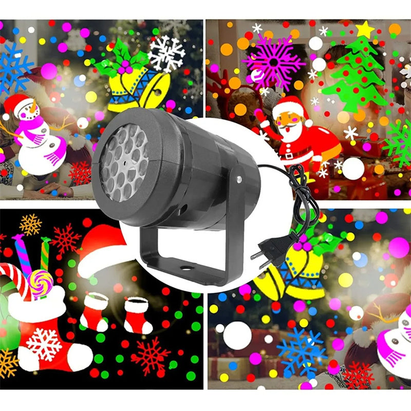 LED Juleprojektor Snefnug Lys Show – Vandtæt Udendørs Lampe med 16 Mønstre