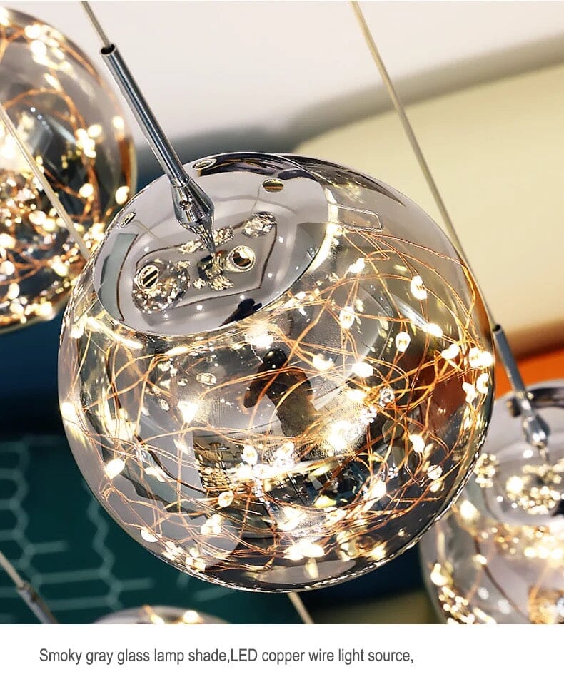 AstraLumen Glas Orb Trappekrone Forhøjer Trappebelysning