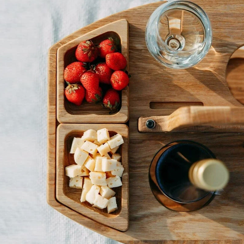 Bærbart Træ-Piknik-Vinbord – WineNest