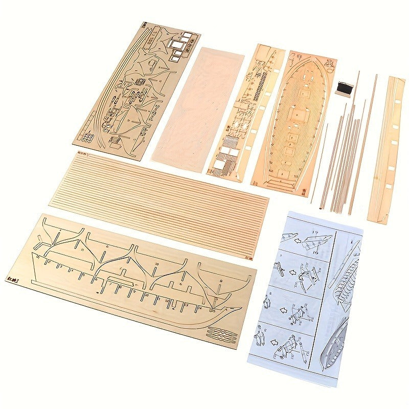 Klassisk Træsejlskib Model – Detaljeret 3D Puzzle for Skibsentusiaster