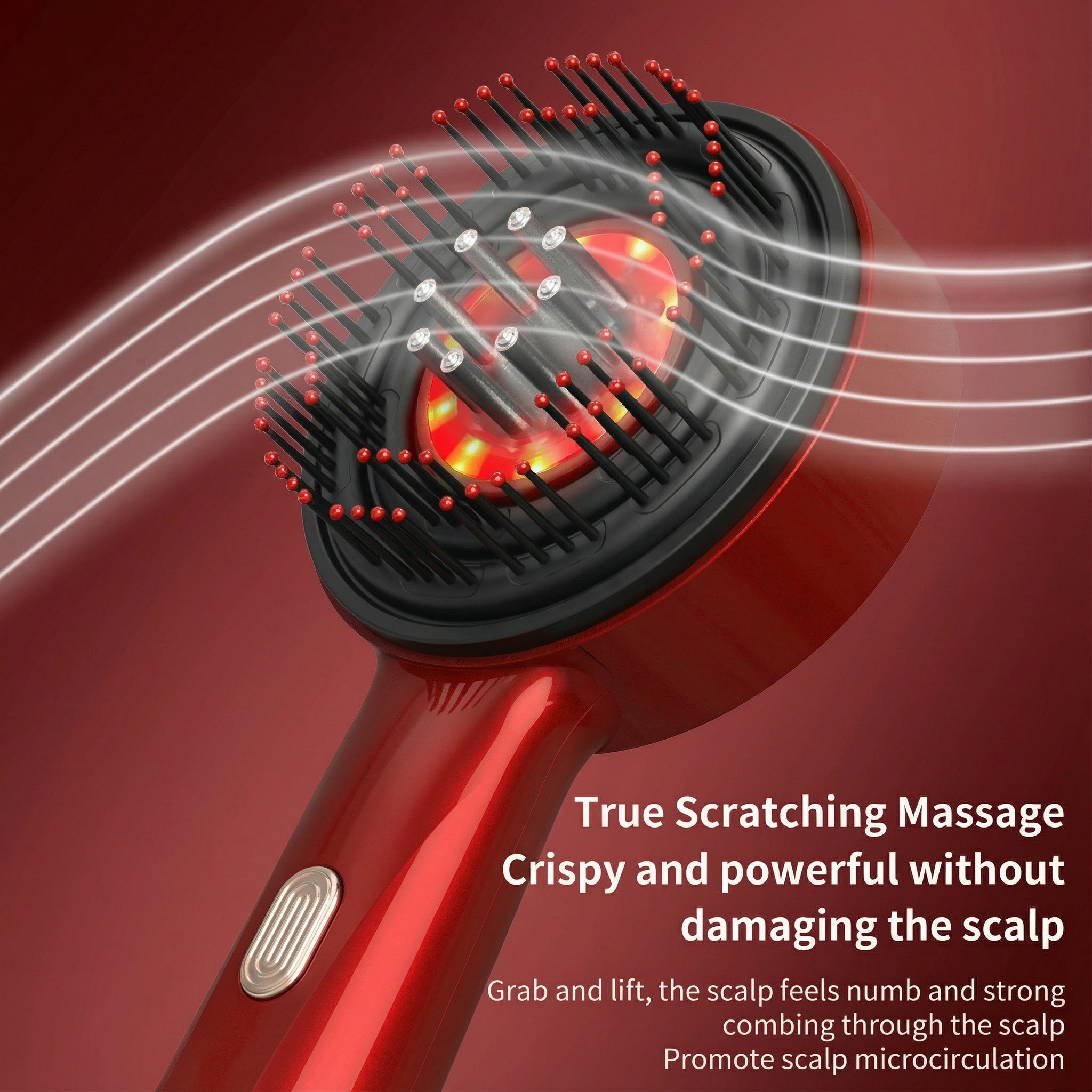 Elektrisk Massagekam – Vibration, Rødt lys & Ergonomisk Design