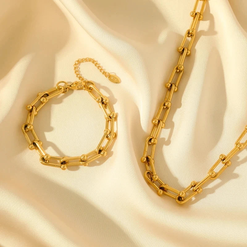 Aurielle Guld Link Sæt | Orntli