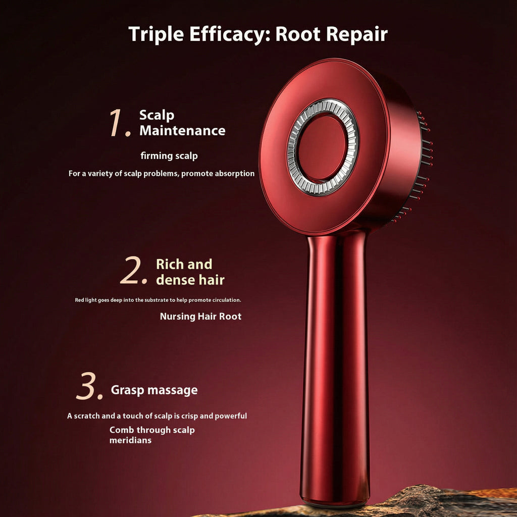 Elektrisk Massagekam – Vibration, Rødt lys & Ergonomisk Design