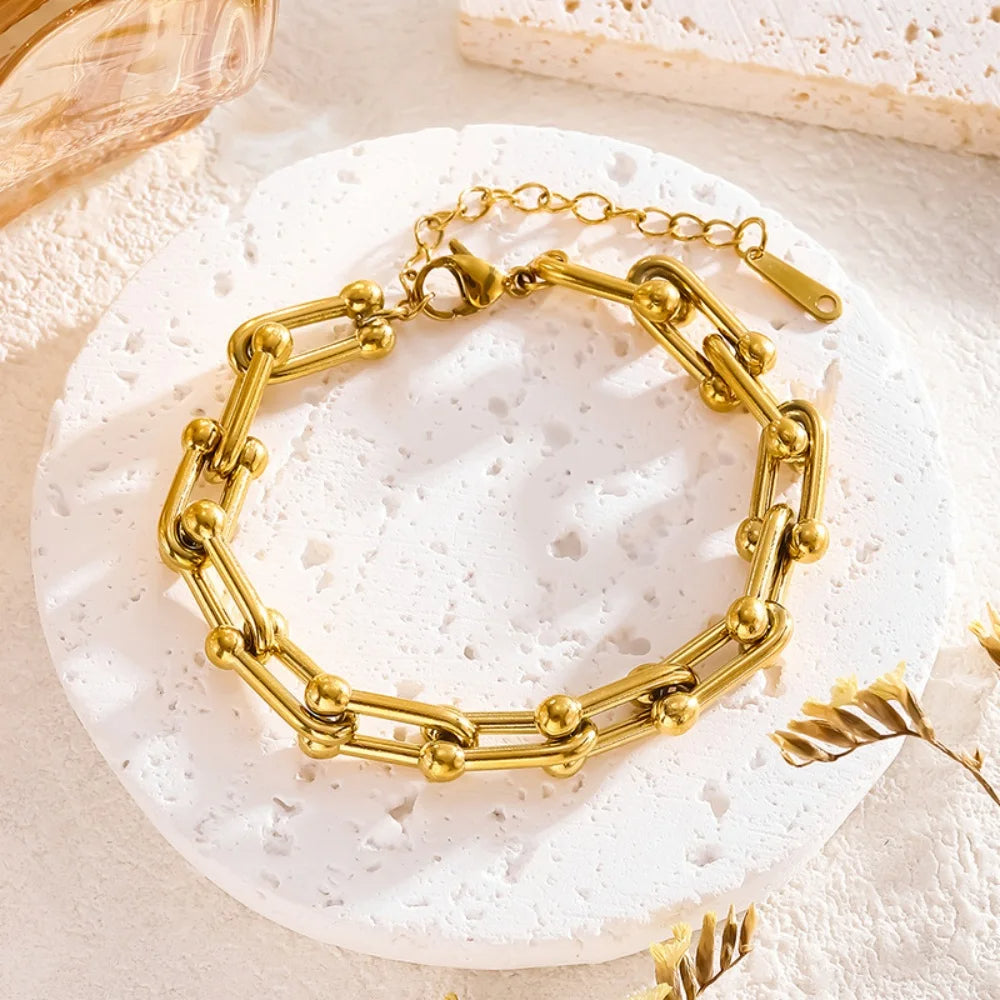 Aurielle Guld Link Sæt | Orntli