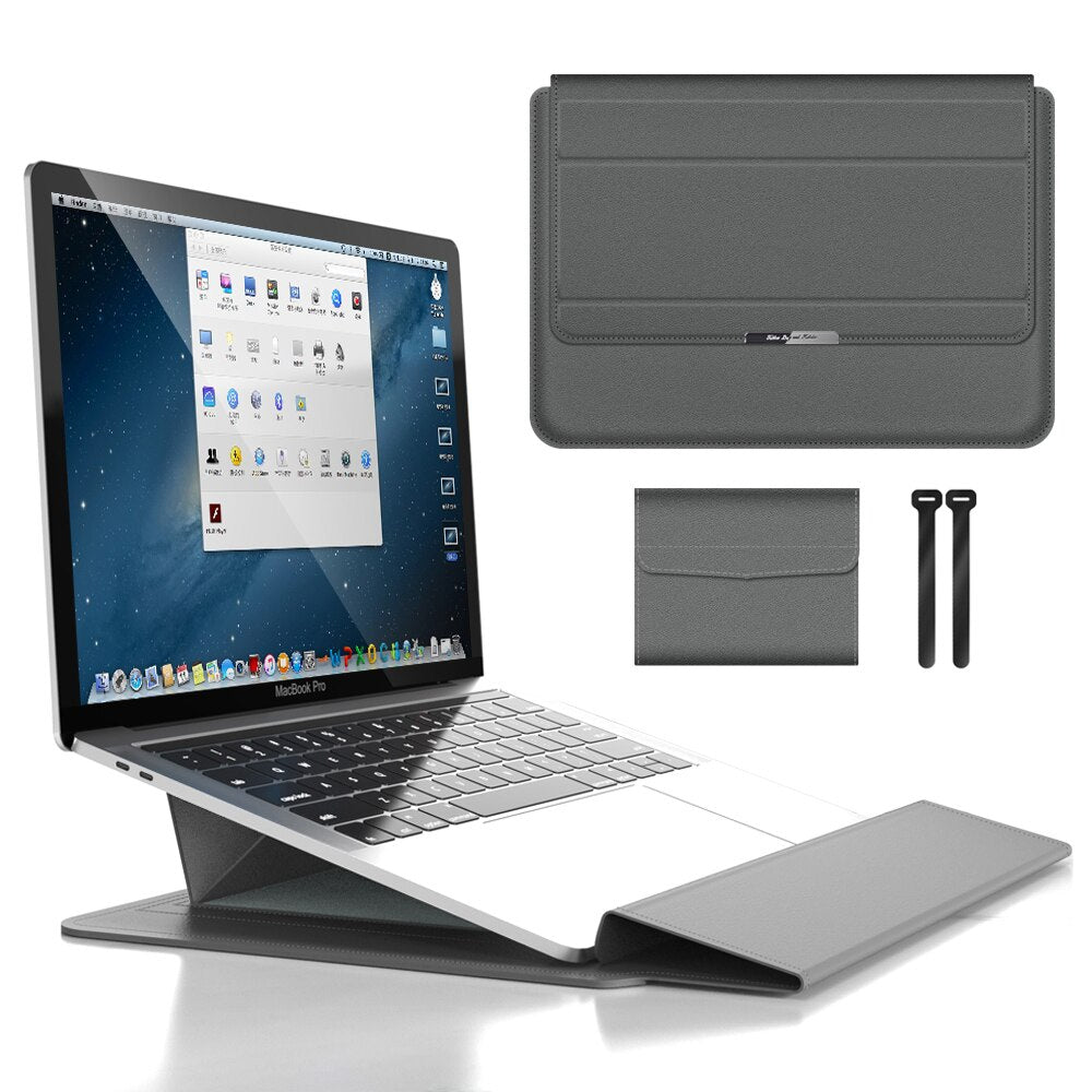 Laptop Sleeve med Indbygget Stativ – Beskyttende Etui til 11–16 tommer Laptops
