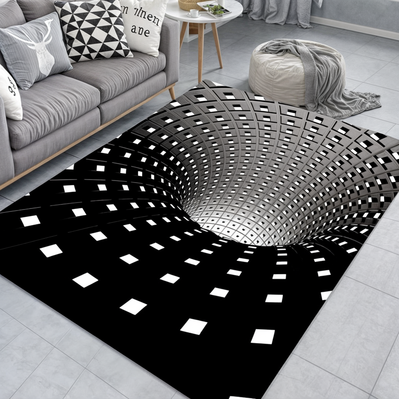3D Optisk Illusions Dørmåtte med Geometrisk Skakbrætmønster til Entré