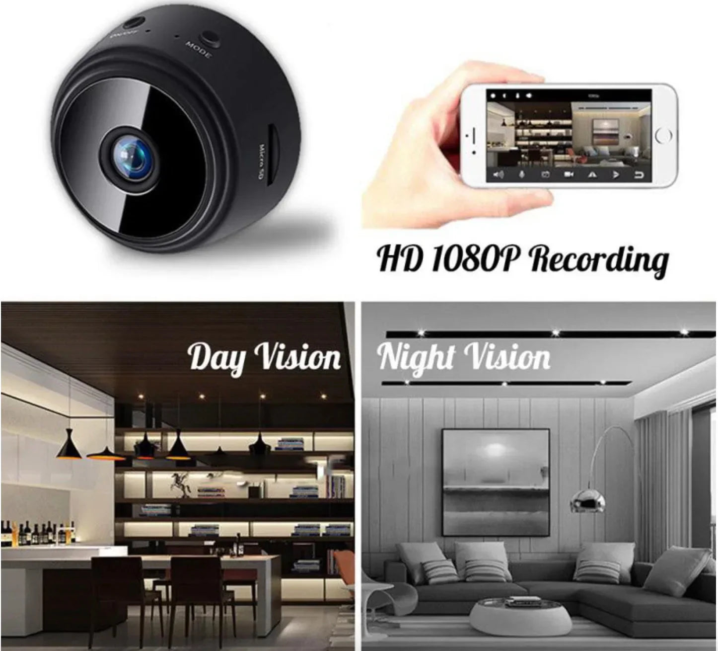 Bolendo 1080p magnetisk wifi mini kamera