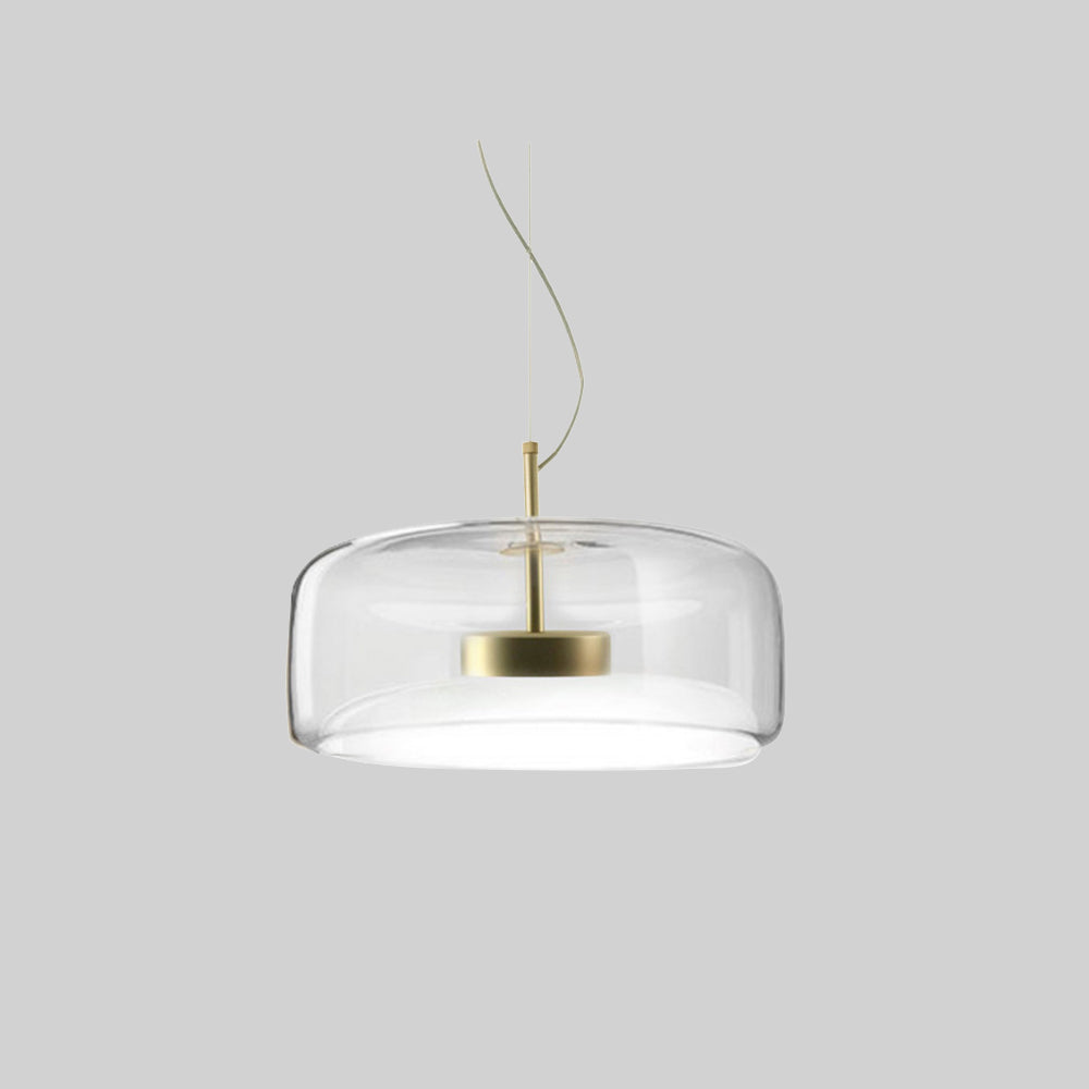 Solara Pendel Lys Amber Glas Med LED Og Guld Metal