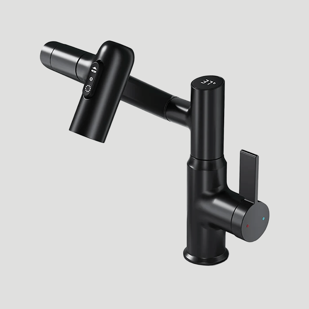 Svingbar Køkkenarmatur med LED Temperaturdisplay og 360-Grad Spout – Moderne Komfort til Køkkenet