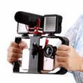 Telefon Video Rig Med Lys Til Filmmaking På Farten Og Stabil Optagelse