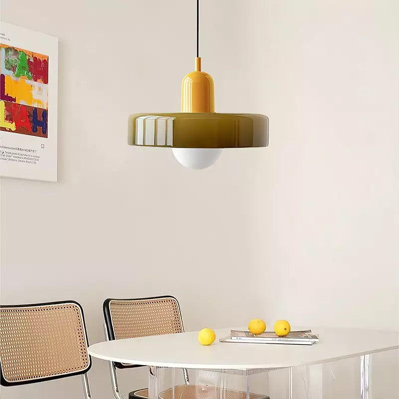 Bauhaus Aurelo Farvet Glas Pendelampe Til Spisestuer