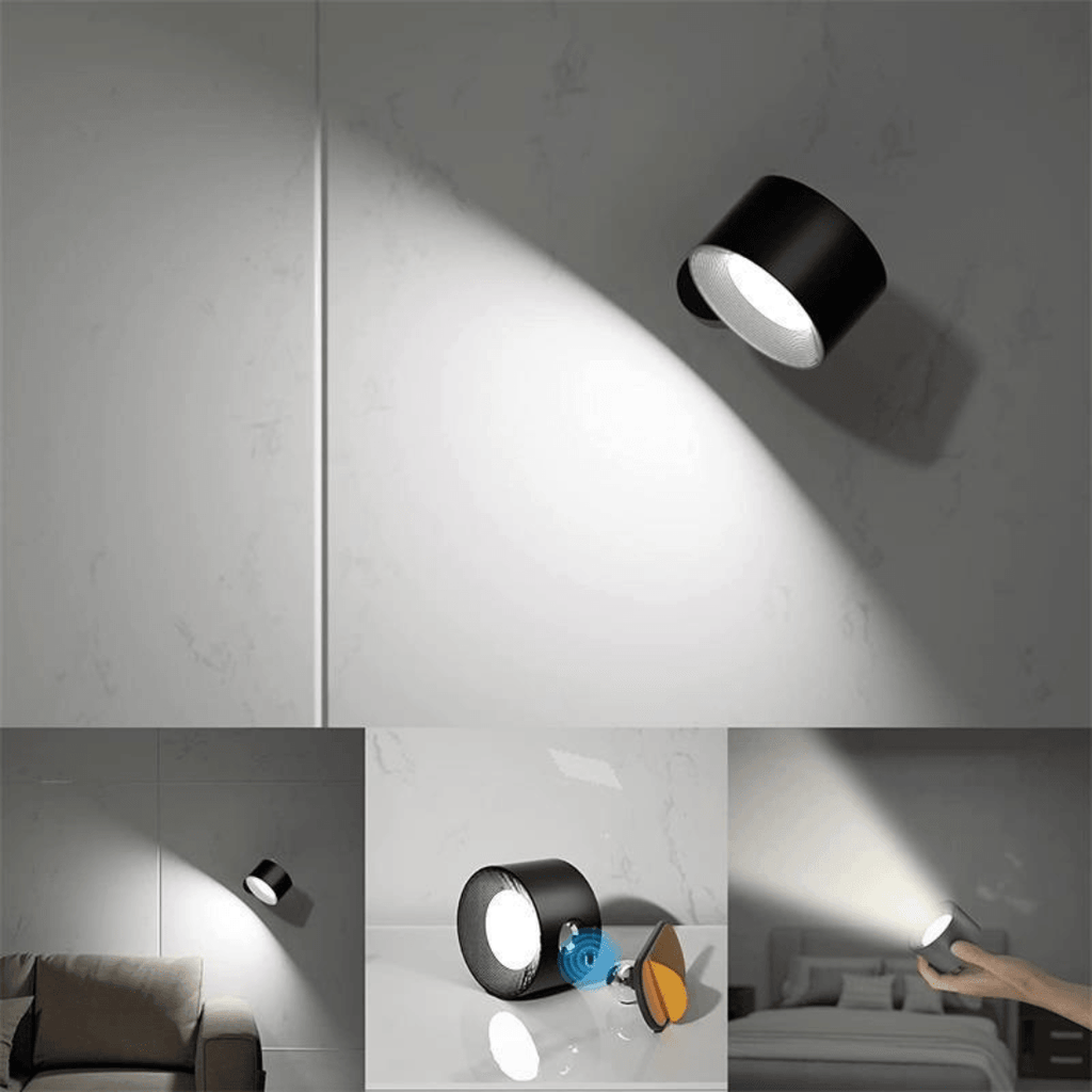 Trådløs Væglampe – 360° Justerbar og Genopladelig LED-belysning (USB)
