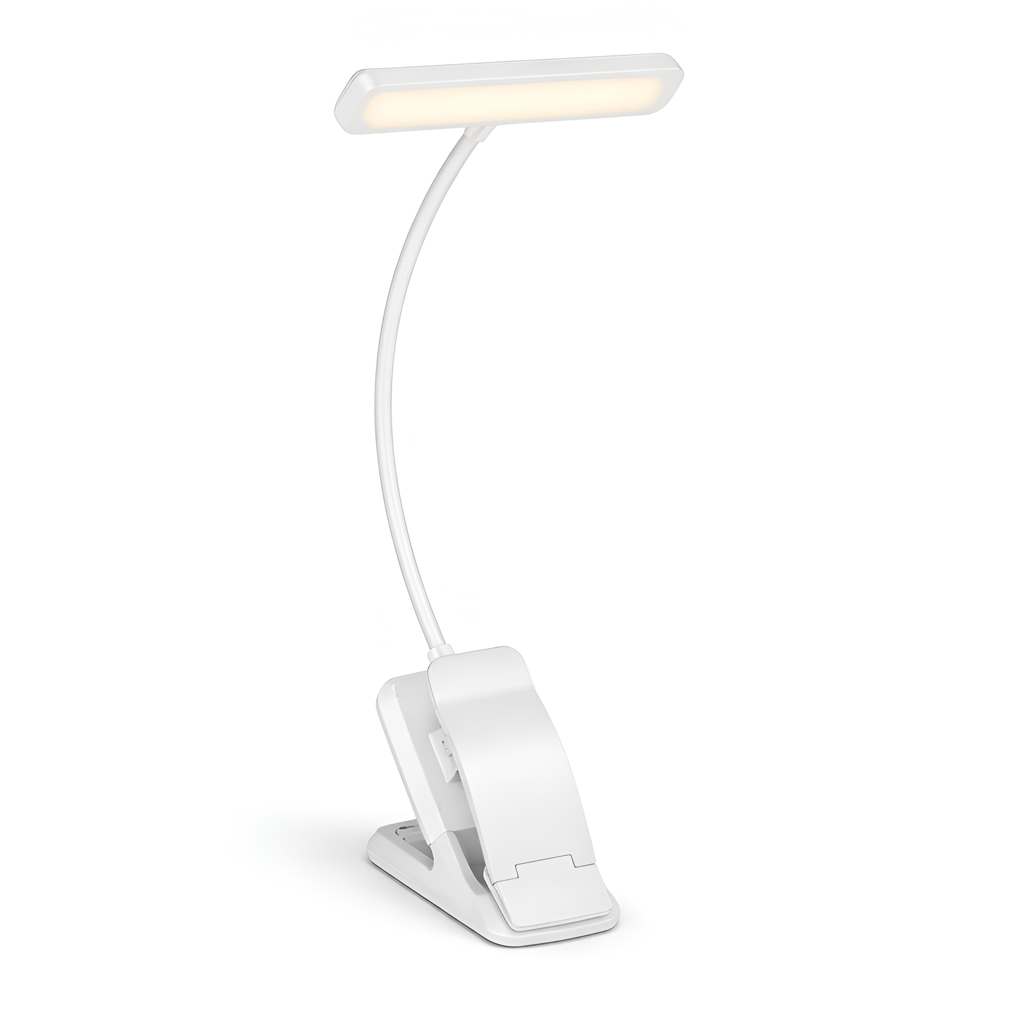 Virelia - USB Genopladelig Klemme Læselampe med 3 Lysindstillinger