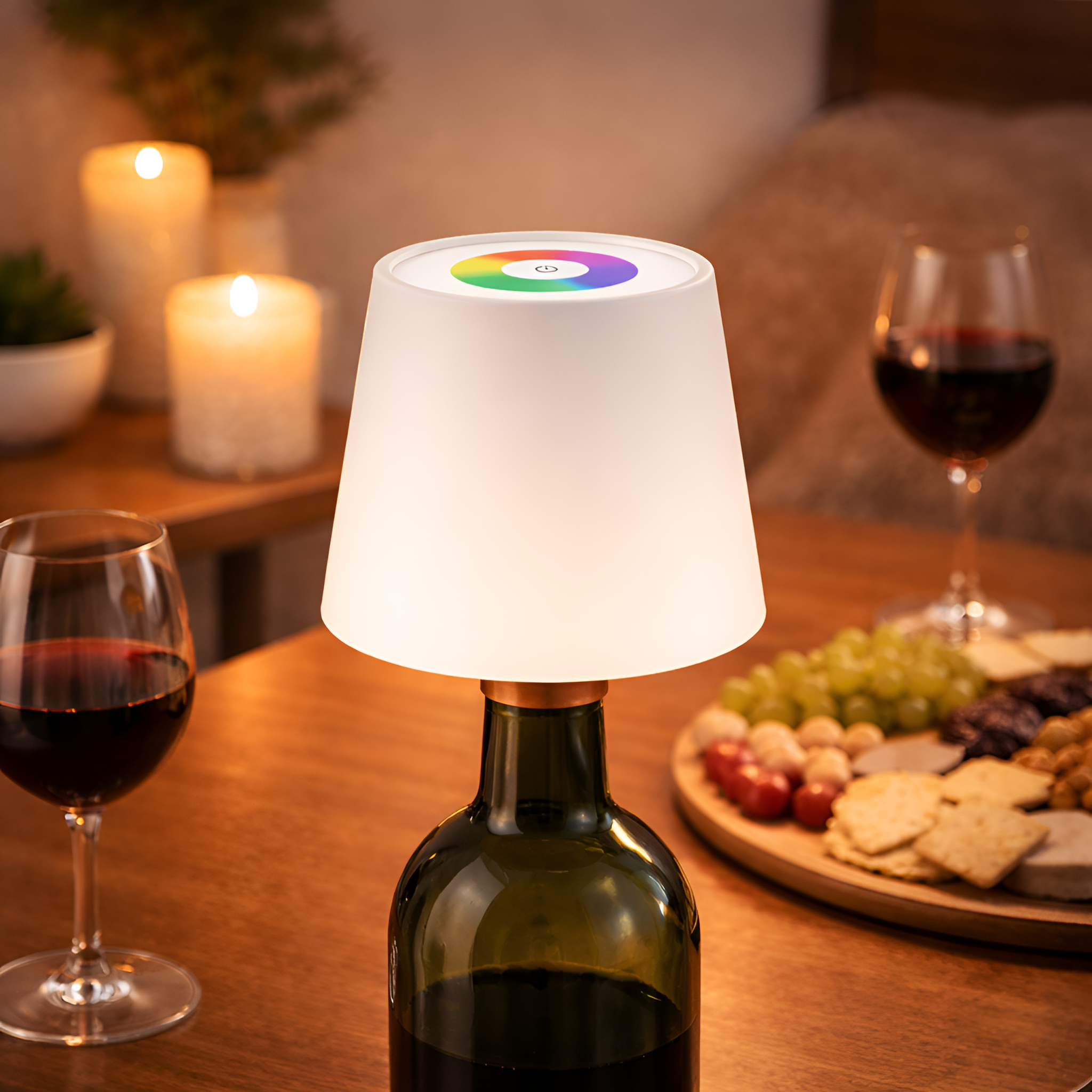 Astrid - Bærbar LED Bordlampe i Vinflaske med Touch og Genopladelig