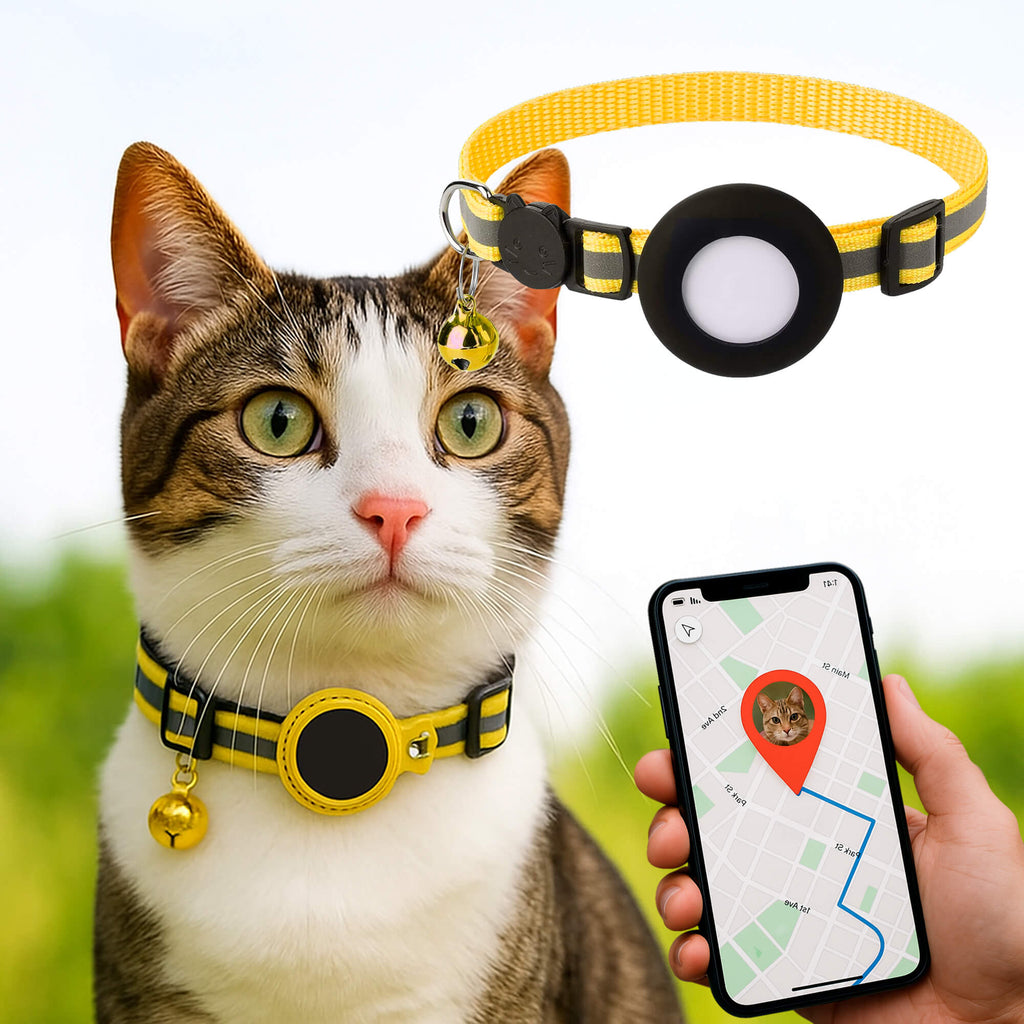 Kat GPS Sporingshalsbånd | Hurtigutløserlås, Reflekterende Design & Holdbar for Udendørs Sikkerhedseventyr
