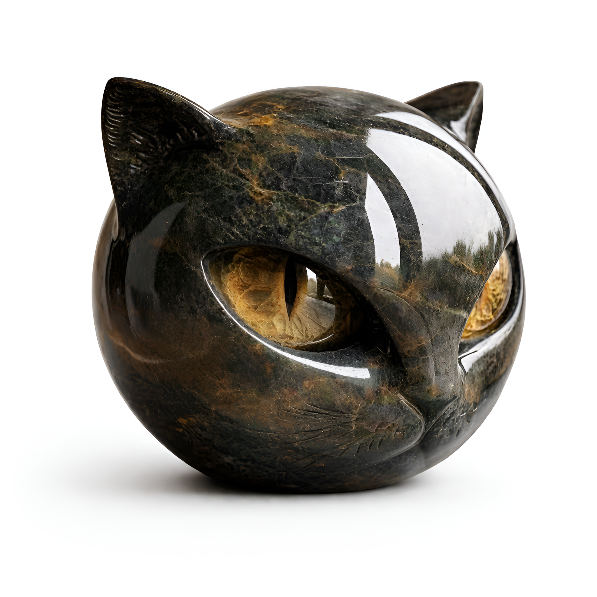 Edris - Sort Kat Figur i Resin Dekorativ Skulptur
