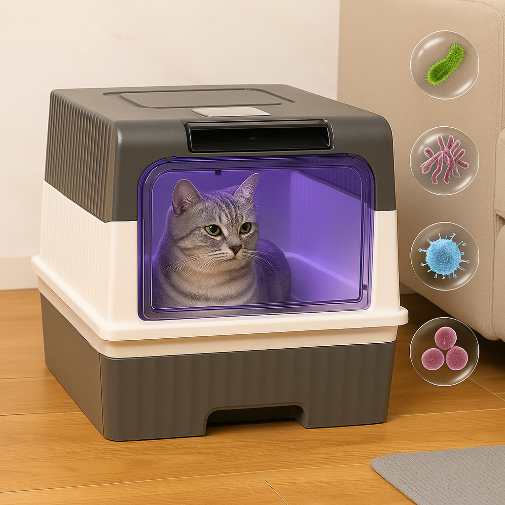 SteriPaw Haven – Automatisk Selvrenende Kattebakke med UV