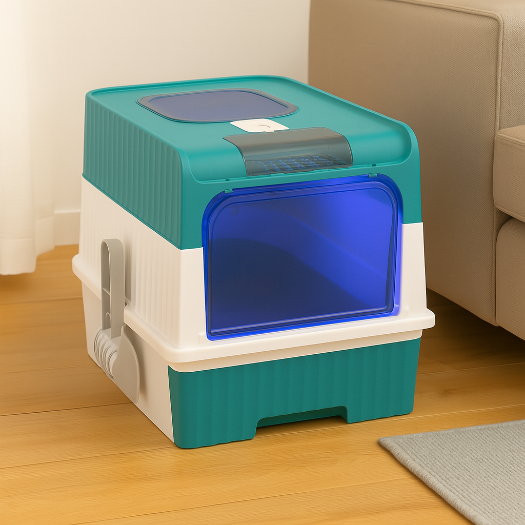 SteriPaw Haven – Automatisk Selvrenende Kattebakke med UV