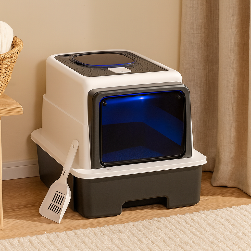 SteriPaw Haven – Automatisk Selvrenende Kattebakke med UV