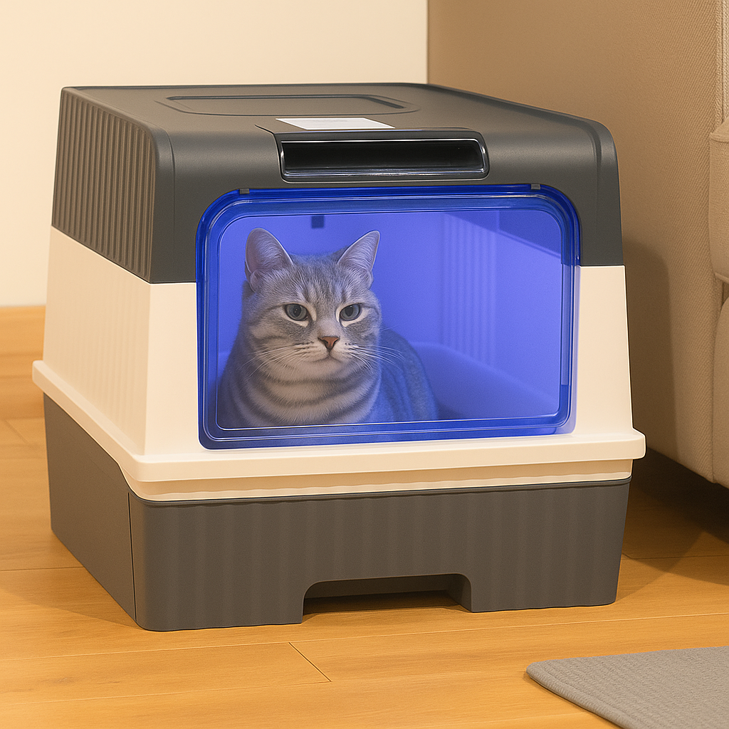 SteriPaw Haven – Automatisk Selvrenende Kattebakke med UV