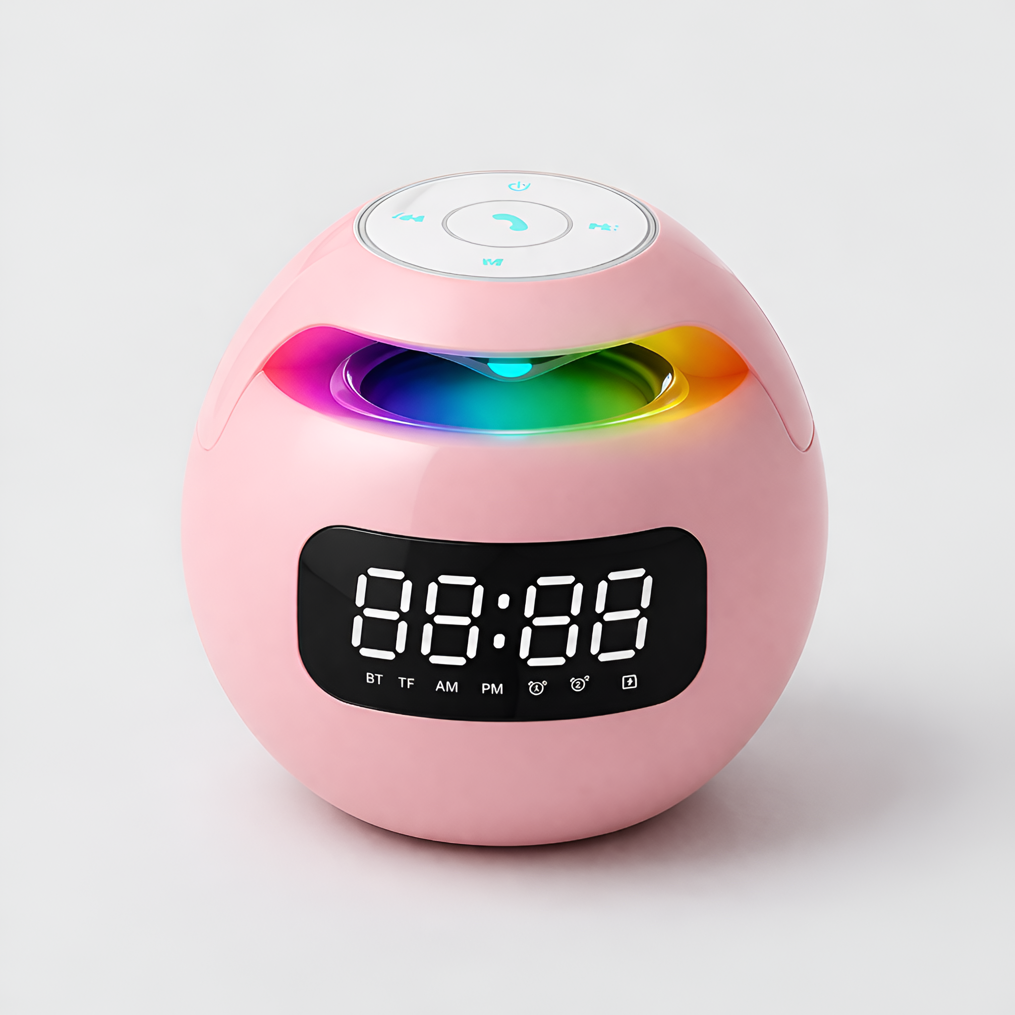 David - Farverig Bluetooth Højttaler med Ur Mini Bærbar