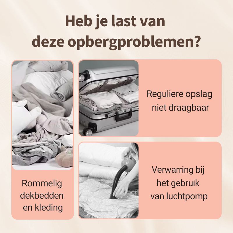 Pladsbesparende kompressionsopbevaringstaske – Holdbar & praktisk