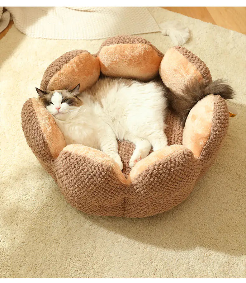 Blomst Kattebed - Blødt og Behageligt til Din Kat