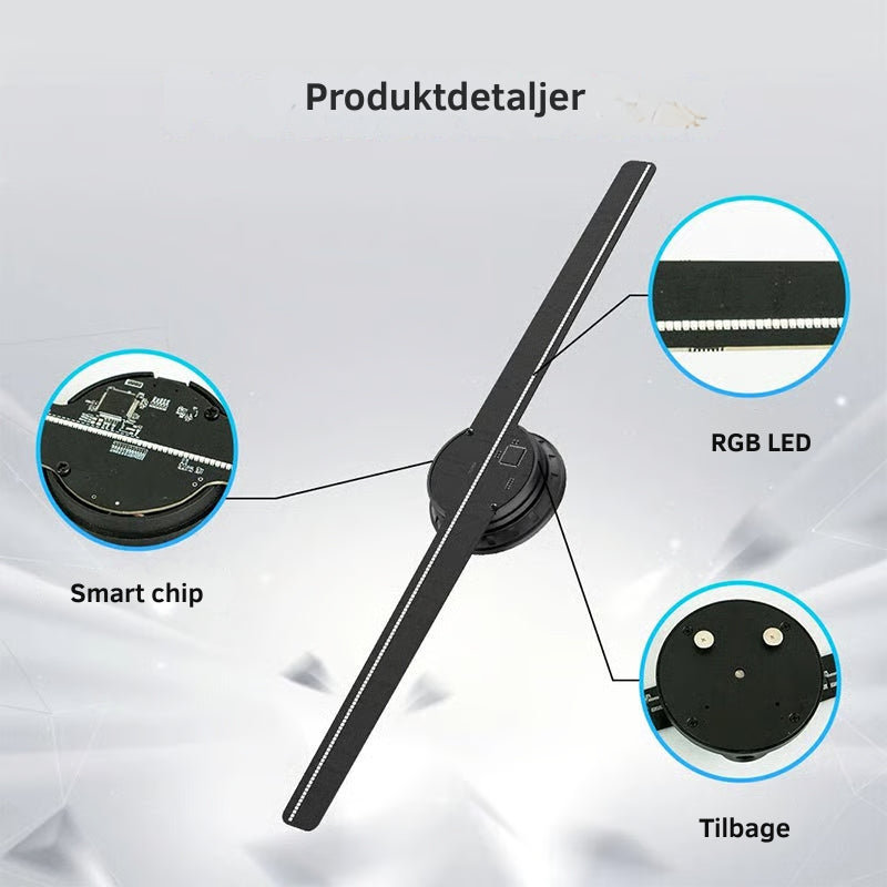 HoloSpin – WiFi 3D Vifteprojektor med Svævende Lyseffekter