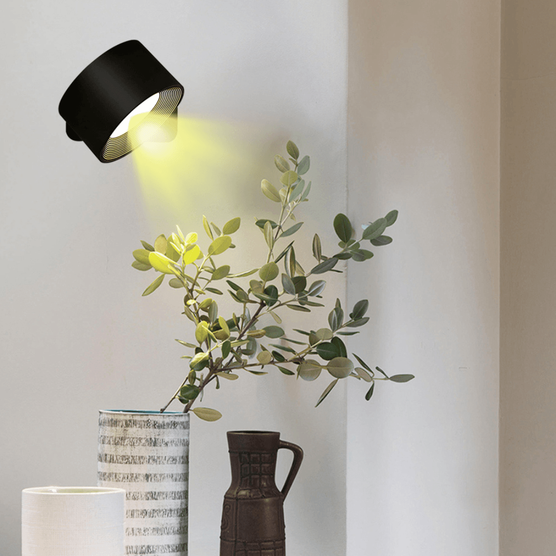 Trådløs Væglampe – 360° Justerbar og Genopladelig LED-belysning (USB)