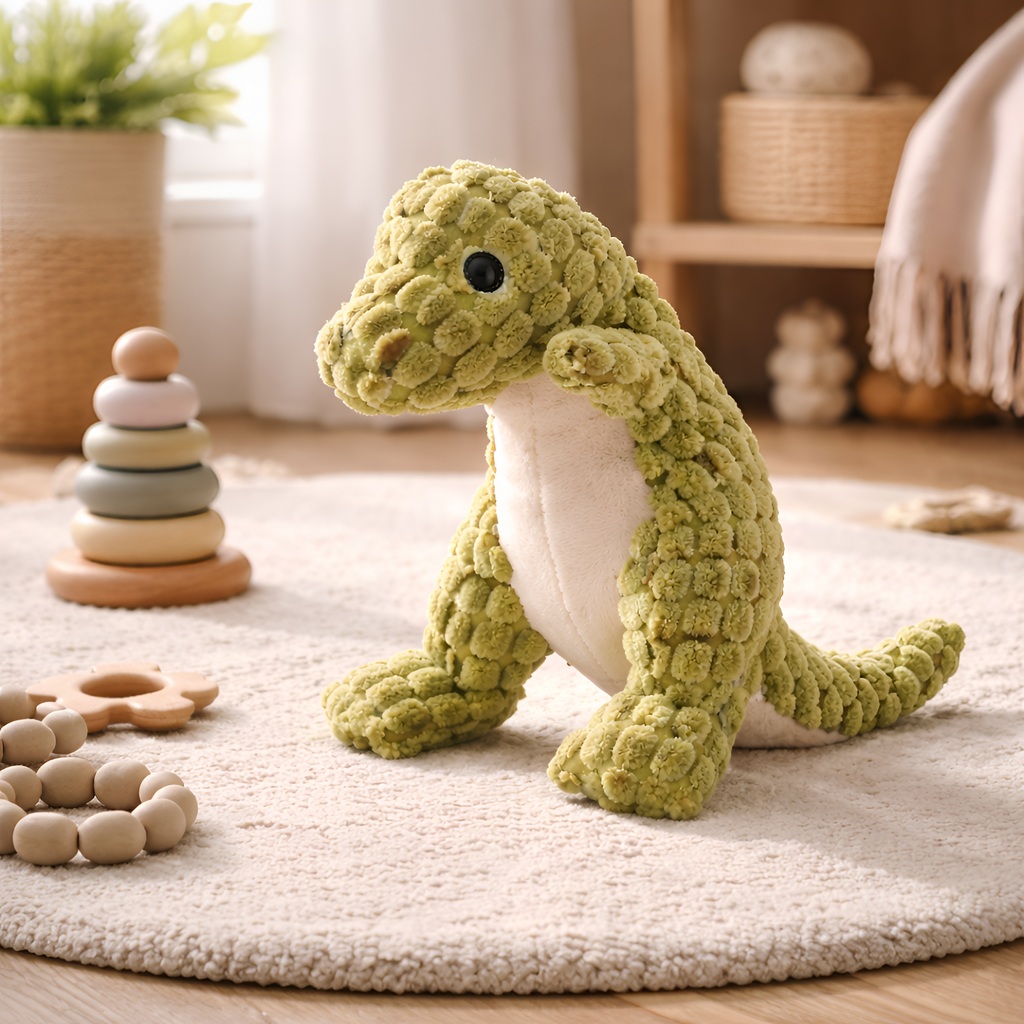 Lars - Plys Dinosaur Hundelegetøj til Små og Mellemstore Hunde