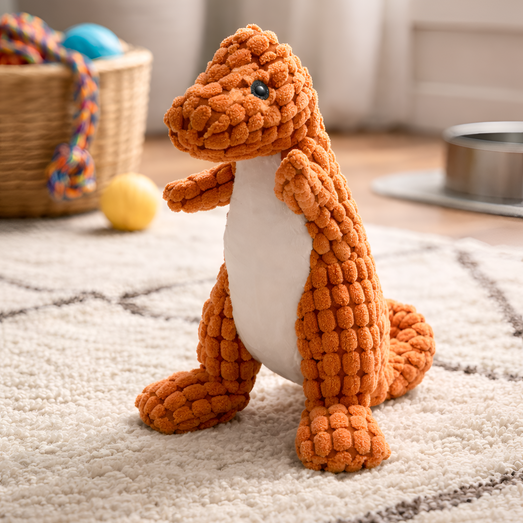 Lars - Plys Dinosaur Hundelegetøj til Små og Mellemstore Hunde
