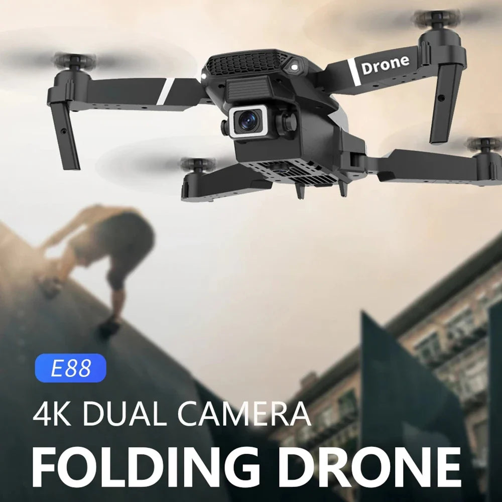 AeroFlex – E88 Drone 4K Kamera, WiFi FPV, foldbar & stabil flyvning