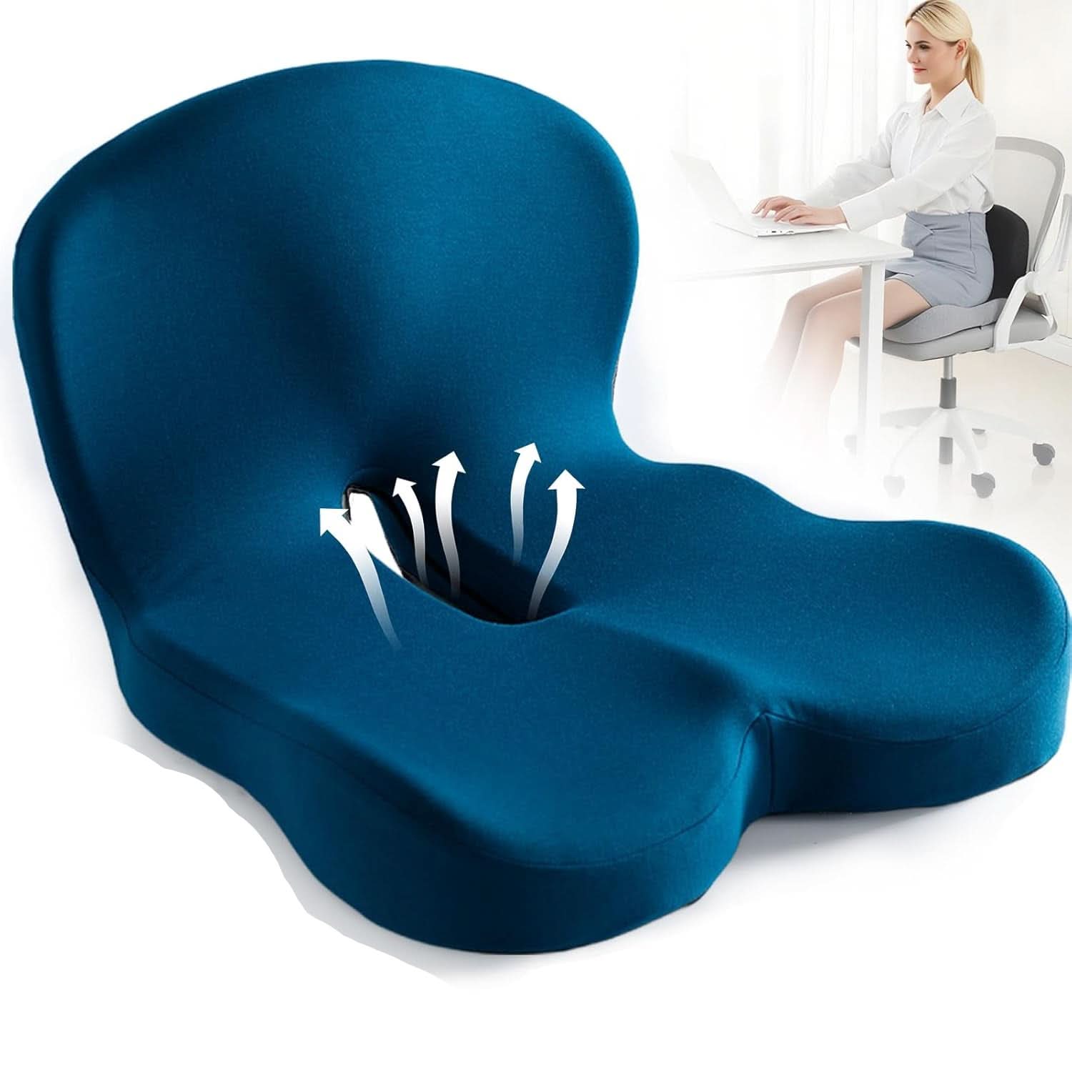 Ergonomisk Memory Skum Sædehynde til Kontor og Bil – Komfortabel Siddeoplevelse