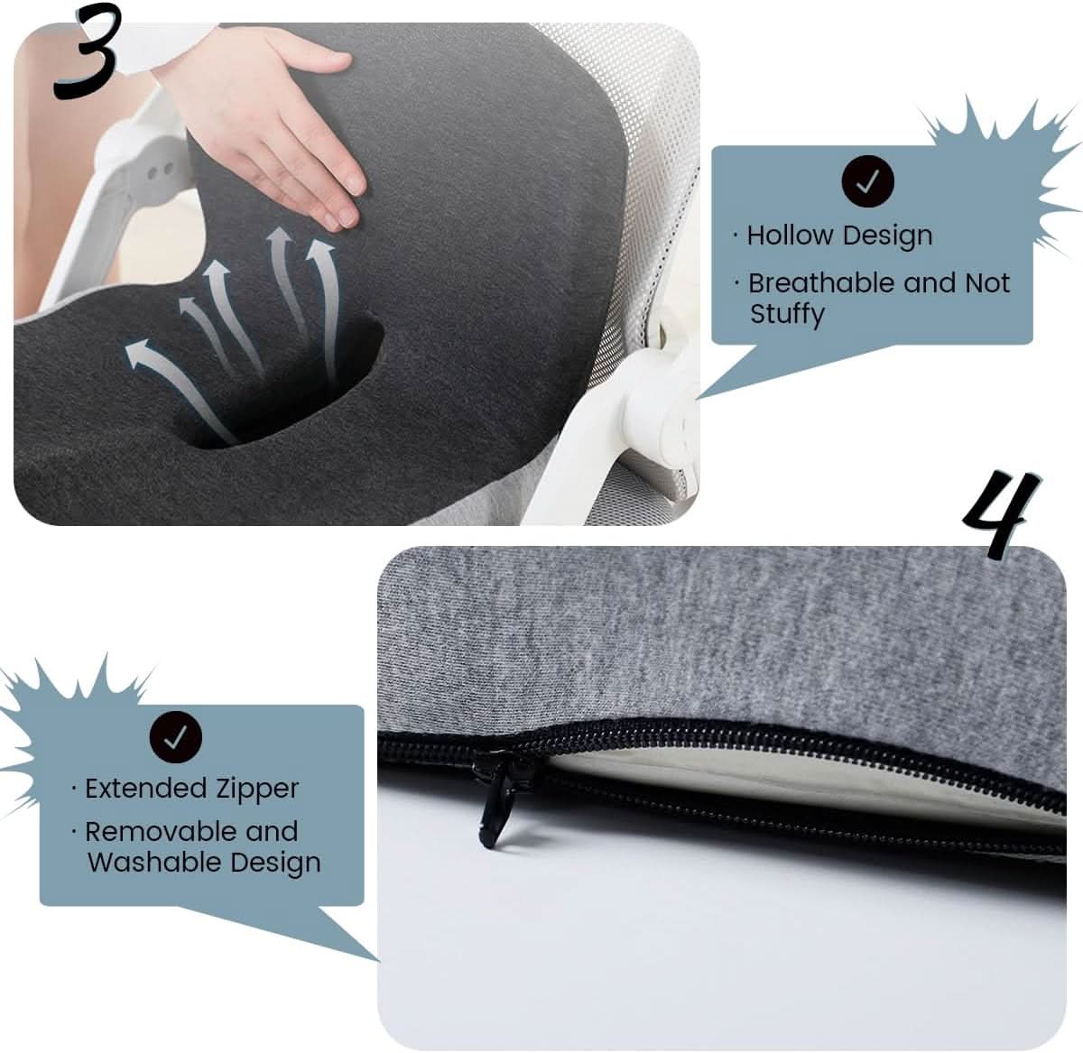 Ergonomisk Memory Skum Sædehynde til Kontor og Bil – Komfortabel Siddeoplevelse