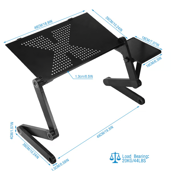 Flexstand 360 – Laptopstand – Ergonomisk og Højdejusterbar for Sund Holdning ved Arbejde