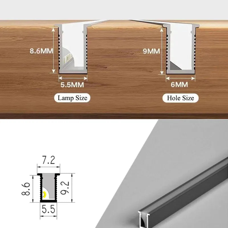 Lavprofil LED Under-Kabinet Lysbar med Justerbar Længde