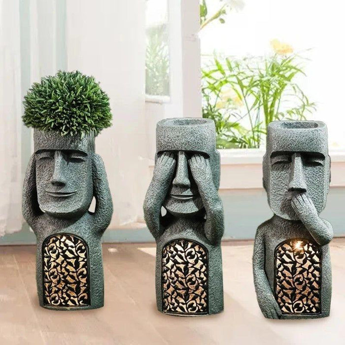 GlowPot blomstertopf med skulptureret ansigt