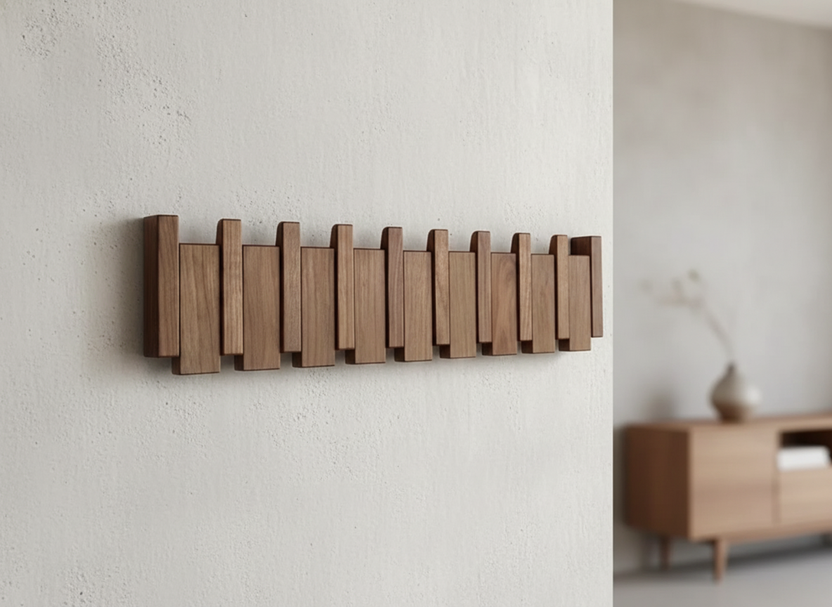 Piano Kleshenger HarmonyCoat – Kreativ Knagerække i Træ til Gang og Entré