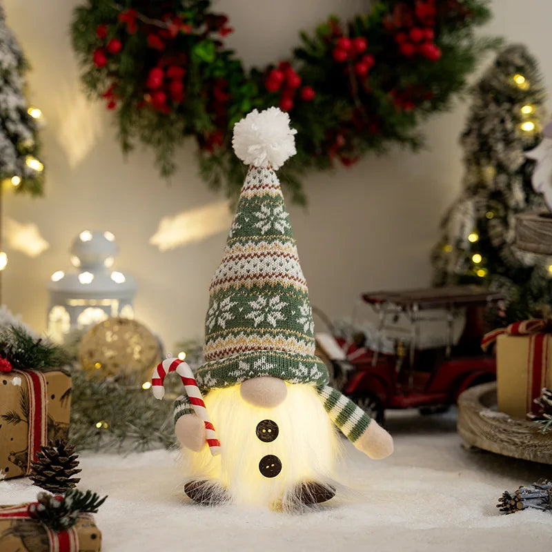 Jule nisse dekoration | LED natlys | Varm glød ferie ornament