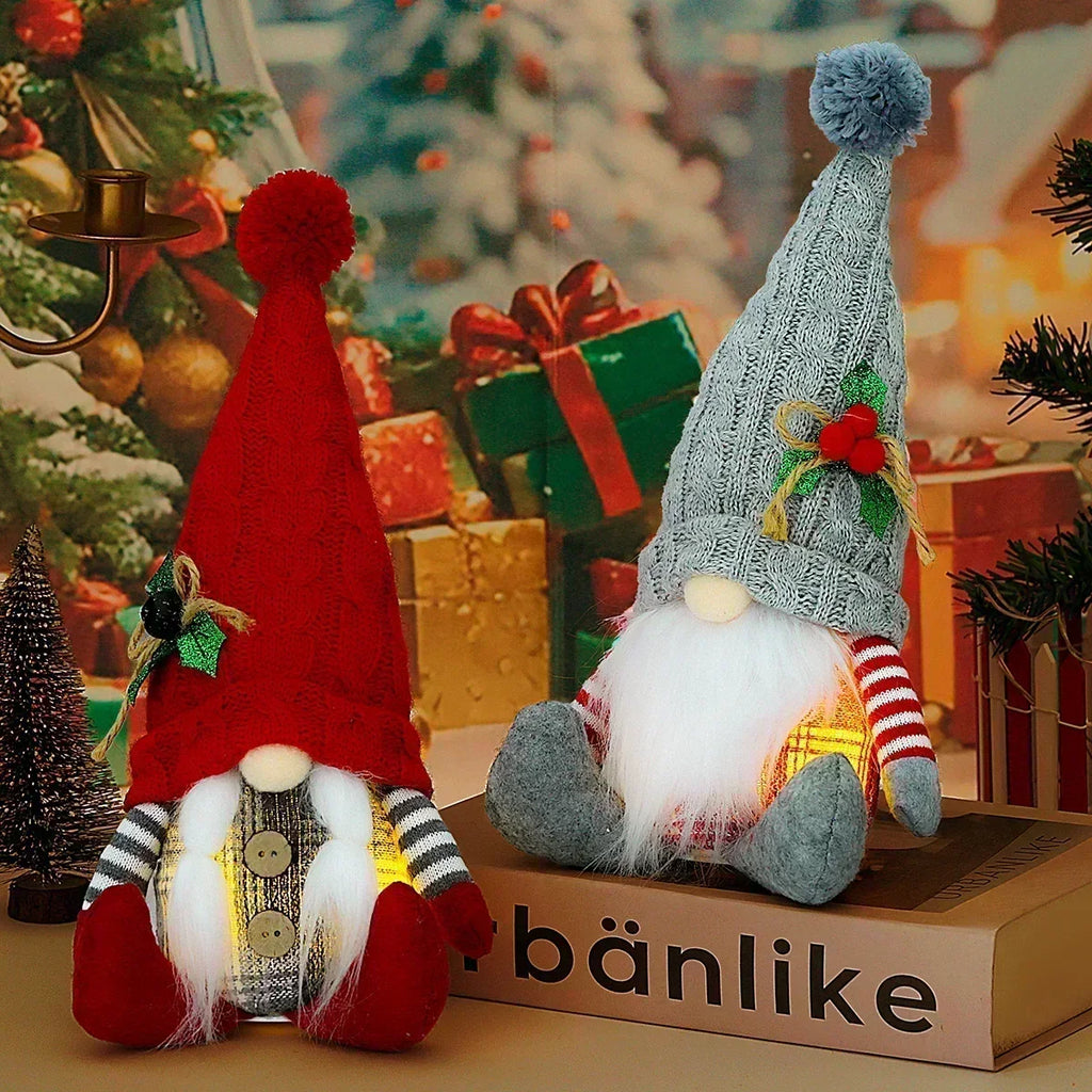 Jule nisse dekoration | LED natlys | Varm glød ferie ornament